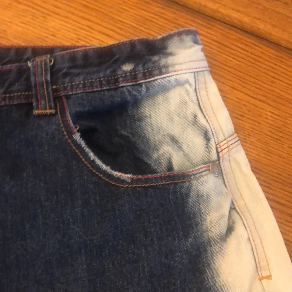 Mens Encrypted Jeans 38 x 31 Denim Distress Bleached - Picture 5 of 15